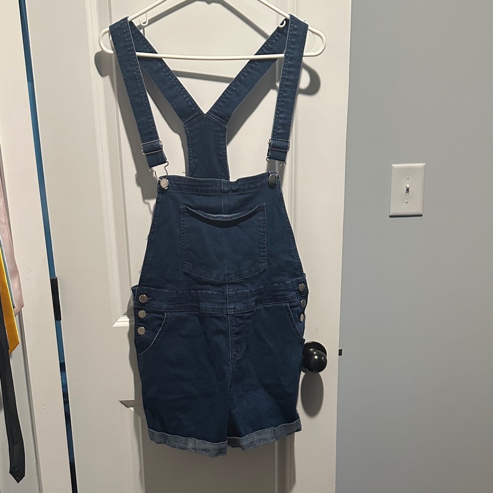 Denim Blue Women's Overall Shorts